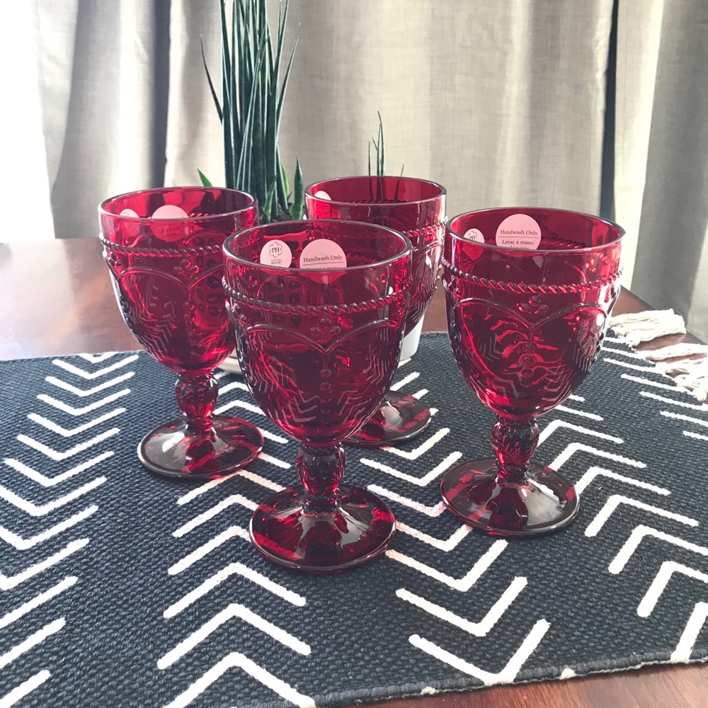 Red goblets from Princess House NIB